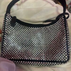 Elegant Silver Studded Women's Bag